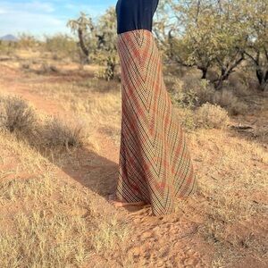 Saks Fifth Avenue Wool Plaid Maxi Skirt